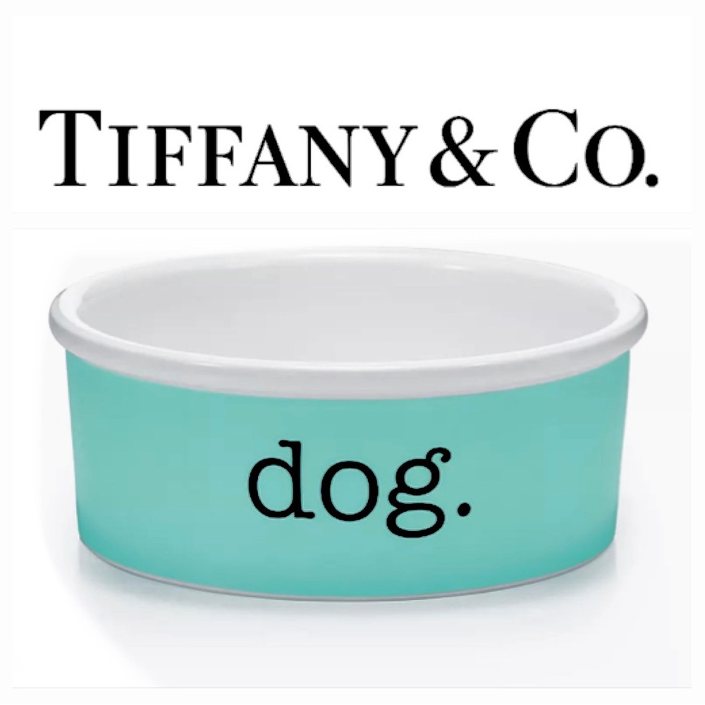 Tiffany & Co. Dog Food Bowl,Pet Bowl Fine Bone China7”Food &Water AUTHENTIC
